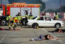 El 061 de Almería coordina un simulacro para entrenar la atención a emergencias