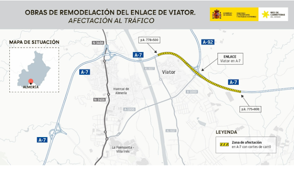 Nuevos cortes al tráfico en el enlace de la autovía en Viator