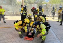 Huércal pone a prueba su capacidad de respuesta ante un gran incendio forestal